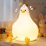 Auxmir Cute Chick Night Light, Rechargeable LED Night Lamp with 7 Color Modes & 3 Level Brightness, Silicone Sleep Touch Night Light with Timer for Bedroom Nursery Decor, Ideal Gift for Baby Kids