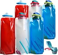 Darkyoun Faltbare Trinkflasche Festival Wasserflaschen 6STK 700ML Wiederverwendbare Zusammenklappbare Trinkrucksäcke Flexible Trink Flaschen für Wandern/Trekking-Tour Abenteuer Reisen 2025 NEW