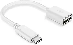 Adaptador Tipo-c Otg Usb 3.0 Branco Conecte Com Mouse, Teclado, Hd, Pendrive Em Celular, Tablet E Notebook | Rápido, Compacto, Plug E Play Compatível Com Android, iPhone E Windows