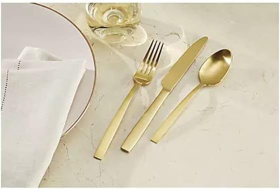HAMPTON FORGE Skandia Clearview Satin 20 Piece Flatware Set (Gold)