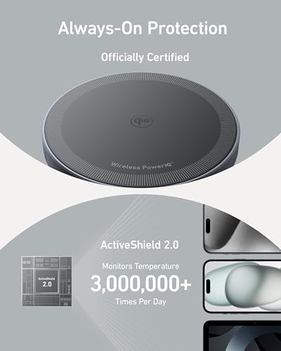 Anker MagSafe Charger Pad Compatible, MagGo iPhone 16 Wireless Charging Pad, Qi2 Certified 15W Wireless Charger for iPhone 16/16 Plus/16 Pro/16 Pro Max/15/14/13/12 Series (Black, No Adapter) - Image 6