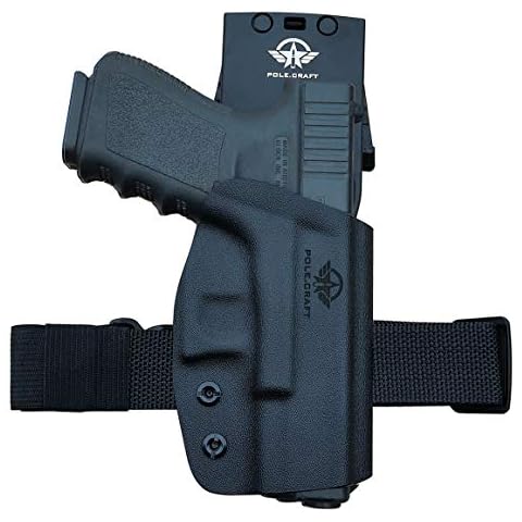 OWB Tactical KYDEX Pistolenholster Waffenholster Für: Glock 19 19x 23 25 32 Glock 17 22 31 Glock 26 27 33 CZ P10 Pistolenhalfter Pistole Waffentasche Pistol Case Holster Bund außen tragen (Black) Cover