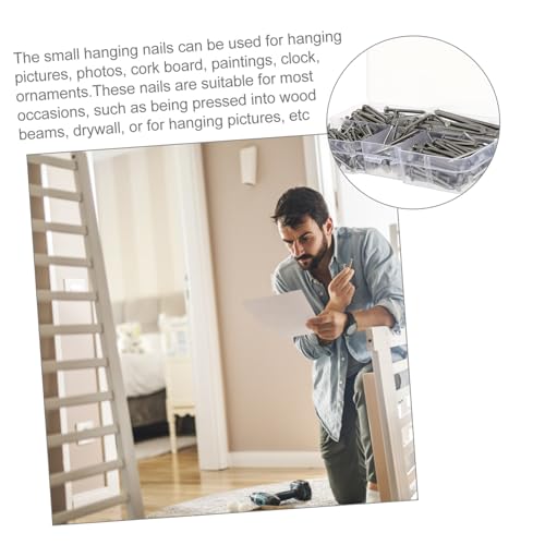 Image of DOITOOL 460pcs Assorted Stainless Steel Nails Hanging Nails for Pictures Masonry Flat Head for Diy Arts