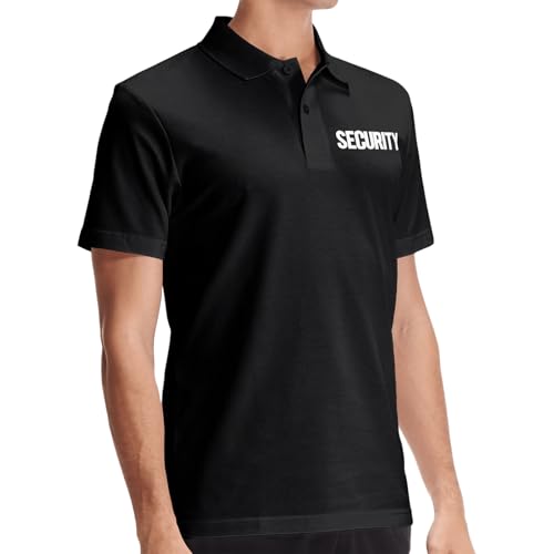 Polo unisex tipo oficial de seguridad, con impresión de transferencia térmica frontal y trasera miniatura 2
