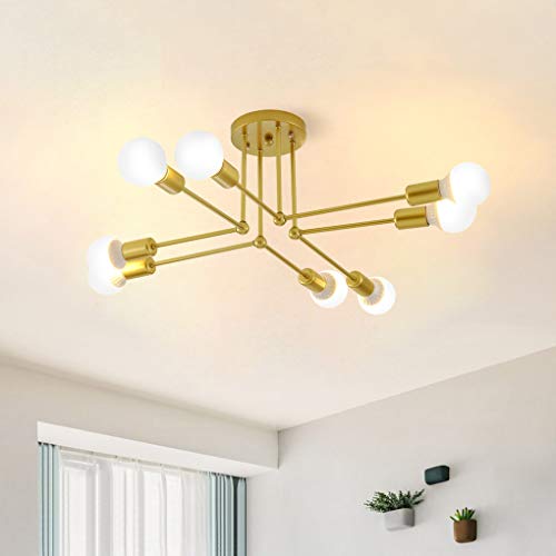 ๐ฅ Hot Deals Jaycomey Semi Ceiling Light,Modern Gold Sputnik Chandeliers,8-Light E26 Base Flush Mount Ceiling Lamp Fixture for Bedroom Kitchen Living Room Restaurant ๐ฅ Hot Deals Jaycomey Semi Ceiling Light,Modern Gold Sputnik Chandeliers,8-Light E26 Base Flush Mount Ceiling Lamp Fixture for Bedroom Kitchen Living Room Restaurant