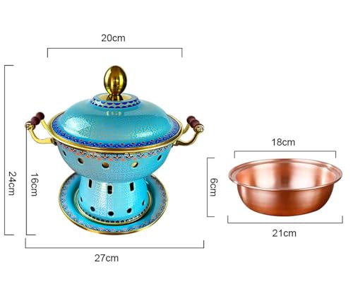 Olla Caliente de Cobre Cloisonné Tradicional Pequeña miniatura 7