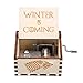 Price comparison product image Wooden Hand-cranked Music Box - 1Pc Wooden Carved Hand Crank Music Box Mechanical Classic Craft Birthday Gift Christmas or Valentine's Day For Home Office Decorations (Game of Thrones)