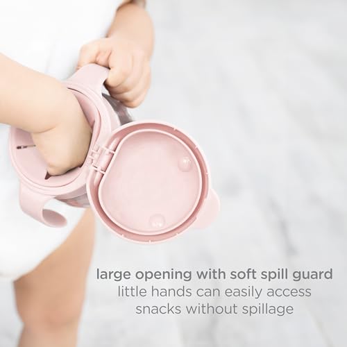 Image of Ubbi Tweat Snack Container for Kids & Toddlers, Blush Pink | Tritan Spill-Proof Snack Cups, BPA-Free, On-the-Go Toddler Essentials, Portable Travel Food Storage