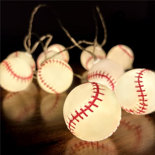 YEAMAR Baseball String Lights 20 LED 14FT Baseball Decor Battery Powered Indoor/Ourtdoor for Boys Room Bedroom Decor,Ball Sport Theme Party Decorative Lights,Birthday Decorations,Football Lovers Gift YEAMAR Baseball String Lights 20 LED 14FT Baseball Decor Battery Powered Indoor/Ourtdoor for Boys Room Bedroom Decor,Ball Sport Theme Party Decorative Lights,Birthday Decorations,Football Lovers Gift