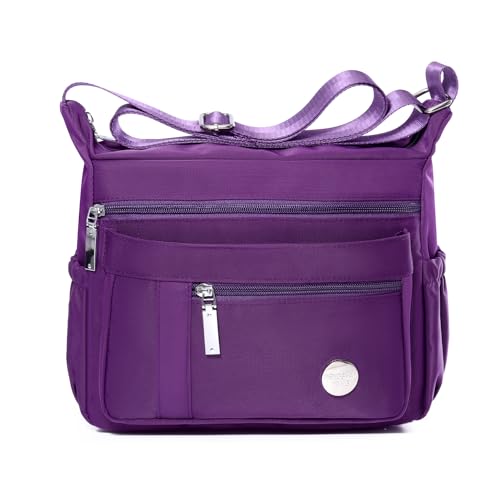 HERCMNOY Crossbody Bag For Women Shoulder Bag Casual Handbag Multiple Pockets Bag Messenger Purses (Purple)
