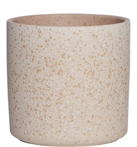 INNA-Glas Maceta de cerámica Araya, Moteado, Beige, 10cm, Ø10cm - Jardinera de cerámica