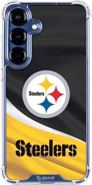 Skinit Clear Phone Case Compatible with Galaxy S25 Plus - Officially Licensed NFL Pittsburgh Steelers Design
