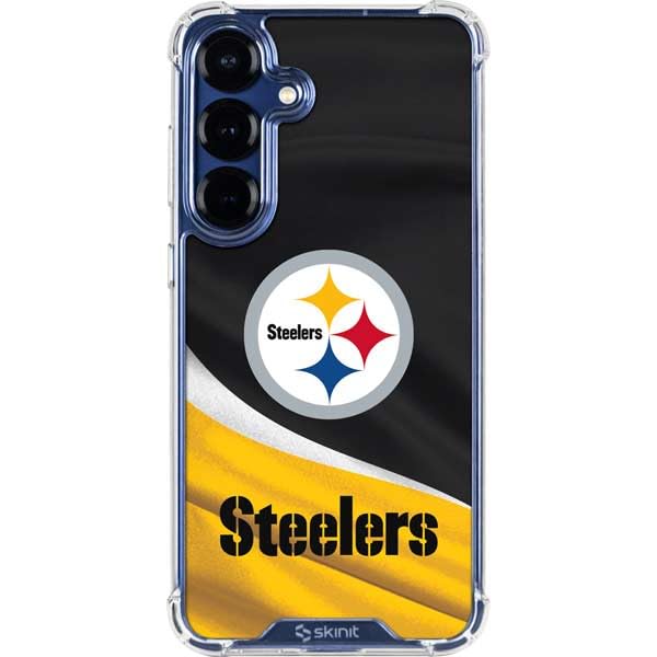 Skinit Clear Phone Case Compatible with Galaxy S25 Plus - Officially Licensed NFL Pittsburgh Steelers Design