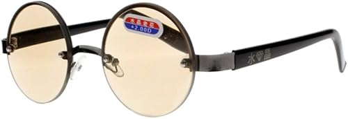 Gafas de sol de lectura con lentes tintadas transparentes sin montura redonda y retro vintage +1.0 +4.0