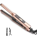 Mini Hair Straightener, Ceramic Mini Straighteners for Short Hair, Bangs, Pencil Straighteners Travel Hair Curler Tool Dual Voltage