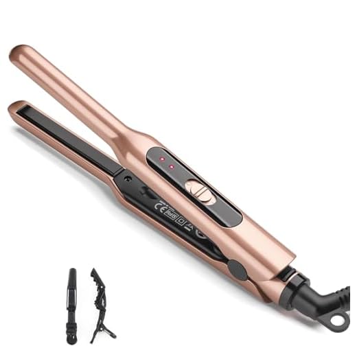JAETON Small Flat Iron 3/10" Mini Hair Straightener for Short Hair Curling Iron for Edges,Mini Straightener for Travel,Fast Heat Up,Dual Voltage,Ceramic Tourmaline