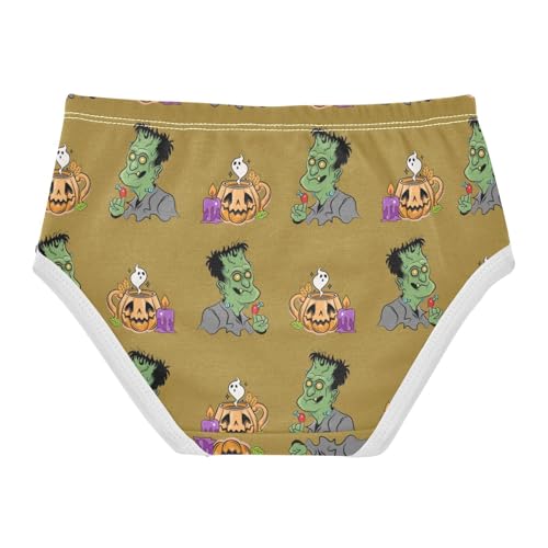 Girls' Underpants Kids Cotton Underwear Panties Briefs For Girl Age 2-8 Years Halloween Pumpkin Pattern2