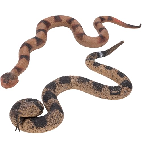 YTZRLO 2Pcs Realistic Fake Snakes for Garden, Keep Birds & Squirrels Away, Lifelike Snake Toy, Rattlesnake Prank Prop for Halloween, Outdoor Yard Decorations