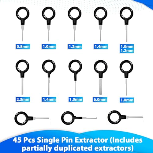 Image of Terminal Removal Tool Kit 139 Pcs Depinning Tool Electrical Connector Pin Removal Tool Kit Pin Extractor Tool Set Wire Terminal Release Tool for Automotive Car Household Devices