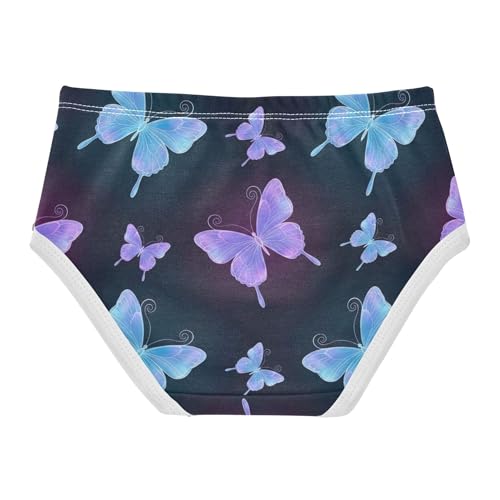 Colorful Purple Blue Butterfies Black Panties Little Girl Toddlers Underwear Floral Cotton Flower Underpants Briefs 2t2