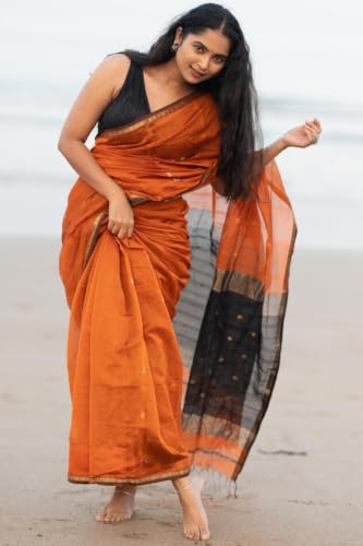 Image of SGF11 Women's Kanjivaram Soft Cotton Linen Silk Saree With Blouse Piece