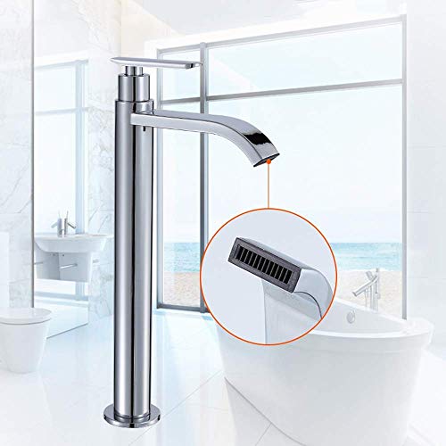 Robinet lavabo haut 30 cm - Mitigeur eau froide unique bouche plate - 4
