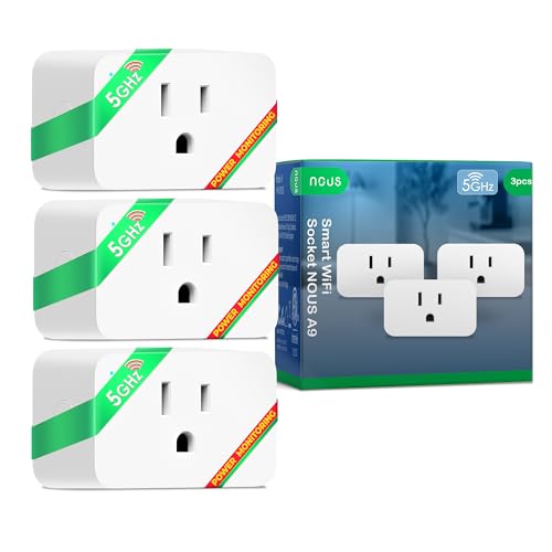 NOUS Wi-Fi Smart Plug 15A, Dual-Band 2.4GHz & 5GHz, Energy Monito...