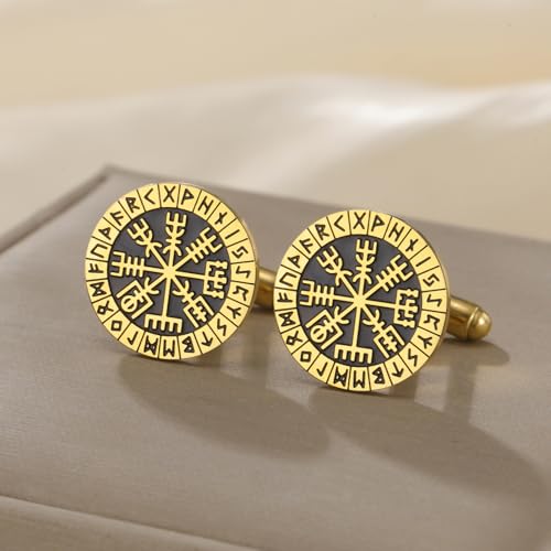 Mancuernillas Norse Viking Vegvisir Acero inox miniatura 4