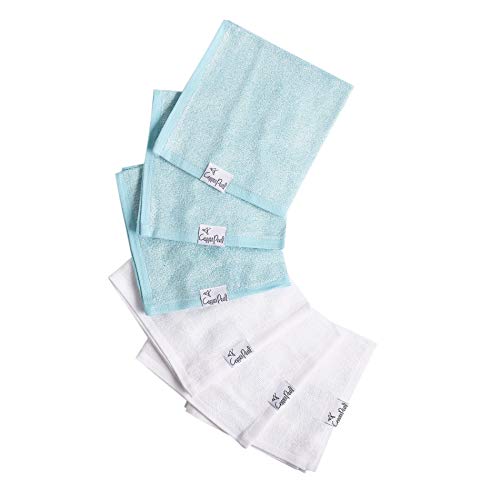 Image of Copper Pearl 6 Ultra Soft Baby Bath Washcloths Premium Large Soft Sonny (Blue /White) 11 inch x 11 inch Towels