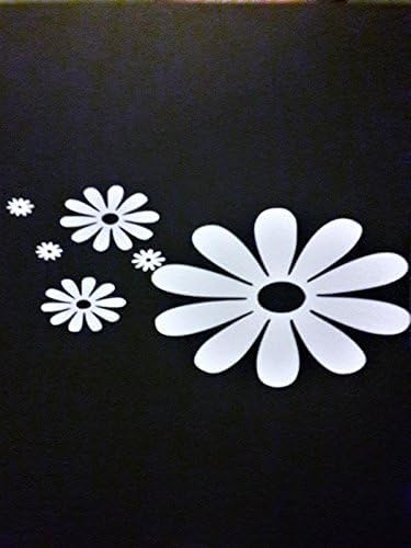 Miniatura 2 de Calcomanía de vinilo de espíritu libre hippie con diseño de margaritas, color blanco, para autos, camiones, camionetas, SUV, computadoras