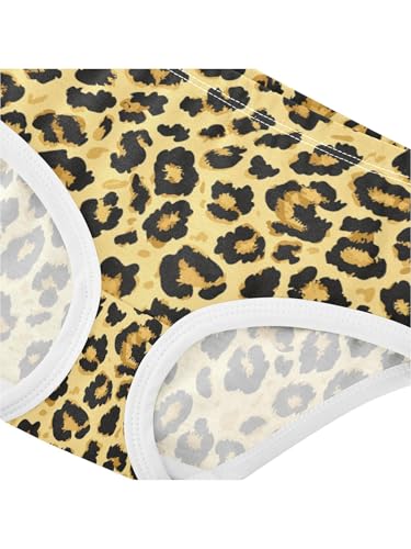 ZZKKO Vintage Leopard Pattern Girls Underwear Toddler Panties for Girls Comfort Brief Size 2T4