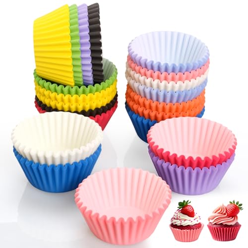 Muffinförmchen Papier, 500 Stück Mini Muffins Papierförmchen, Muffinform Papier mit 10 Farben, Cupcake Förmchen, Mini Muffin Deko Förmchen für Party, Geburtstag, Hochzeit, Backen, Dessert