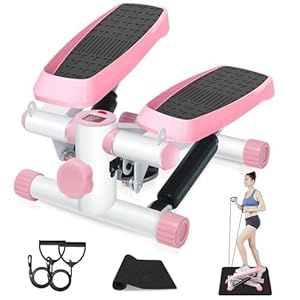 Mini Steppers for Exercise,Step Machine for Exercise at Home,Portable Mini Stair Stepper, Stepper with Resistance Bands,Hydraulic,Carrying 330 Lbs,Fitness Stepper for Full Body Workout
