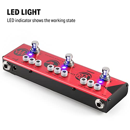 Donner Multi Guitar Effect Pedal Alpha Force 3 In 1 Effects Delay Chorus High Gain Distortion Pedal With Adapter #TOP3