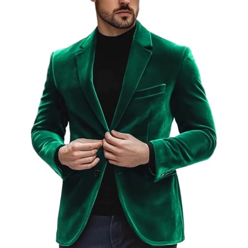 Suit Jackets for Men Velvet Blazer Dressy Wedding Prom Party Sport Coats Casual Long Sleeve Button Down Suit Blazers