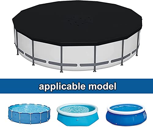 Pool Cover 15 FT Round for Above Ground Pools, Easy Set PVC Solar Cover for Intex Ground Pools,Black - Thumbnail 6