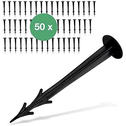 CoverUp! Erdanker für Unkrautvlies - Extrem Stabil - Erdnägel aus bruchfestem Kunststoff Cover