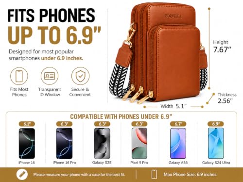 Image of Crossbody Cellphone Purse Women Touch Screen Bag RFID Blocking Wallet Handbag Shoulder Strap