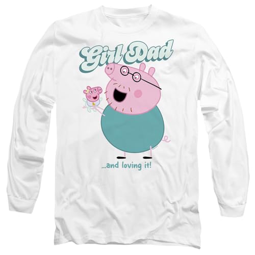 Peppa Pig Daddy Pig t-shirt manches longues blanc coton uni Lot de 1