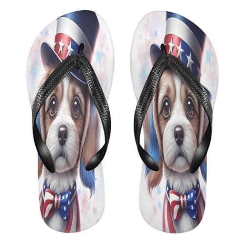 STAYTOP Independence Day Dog Flip Flops Sandals of Men's & Women's,Sandals Beach Slippers Shower Slides