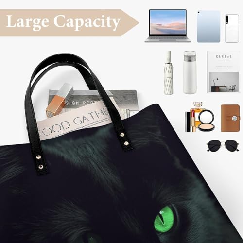 Wolf Head Pattern Work Tote Bag for Women Leather Shoulder Bag with Magnetic Buckle Purse And Handbags4