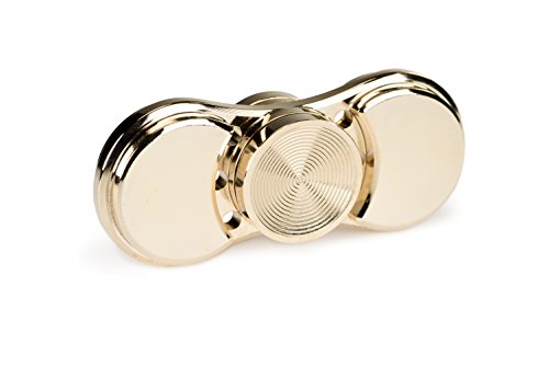 Fidget Spinner EDC Toy Premium Brass Metal CNC Made. Helps Relieve Stress, Boredom and Increases Focus for ADHD ADD Autism - Handheld and Table Top Design (Brass)
