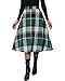 Pemieer Plaid Skirts for Women High Waist Wool Skirts A-Line Tartan Midi Skirts