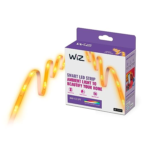 WiZ LED Strip 4 Meter - RGB+W - Makkelijke installatie - Gekleurd en Wit Licht - Wi-Fi - RGB+W; één kleur tegelijk
