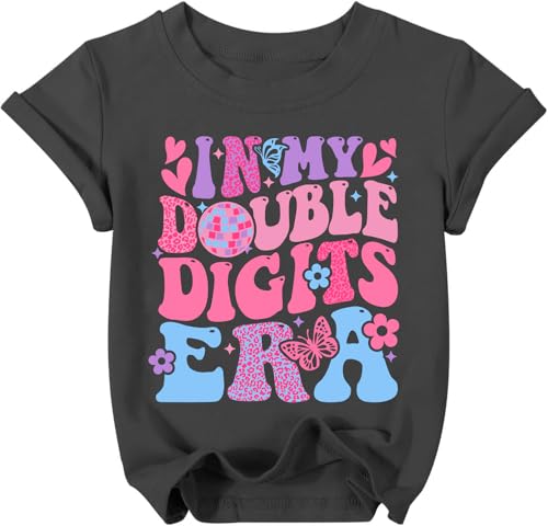 in My Double Digits Era Shirt Girls Birthday Girl Shirts 10th Birthday Gifts for Girls 10 Year Old Ten Party Tee Tops