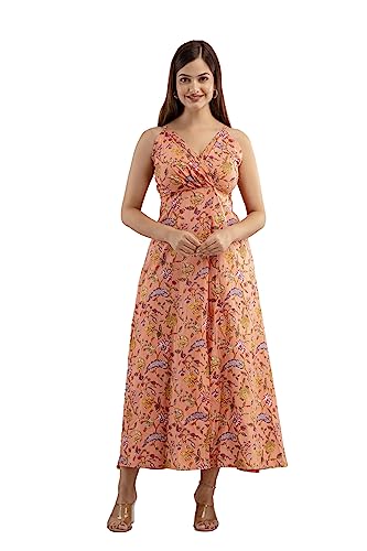 Image of DMP FASHION Women's Cottion Printed Classic Trendy Fashion Dress