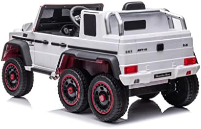5. Bild von FINOOS Mercedes G63 6X6 AMG kinderauto 12V, Kinder elektroauto 4X45W, Mit Gummireifen, Ledersitz Mit 2.4G Fernbedienung (Weiß)