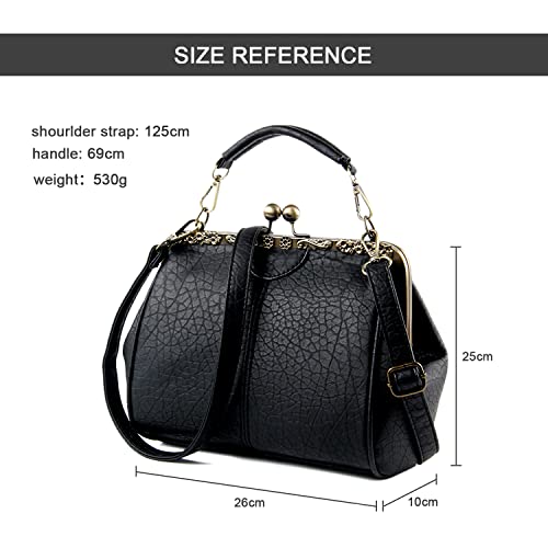 LUI SUI Damen Handtaschen Damen Top Griff Taschen PU Leder Stilvolle Tote Umhängetaschen Geldbörse Schwarz