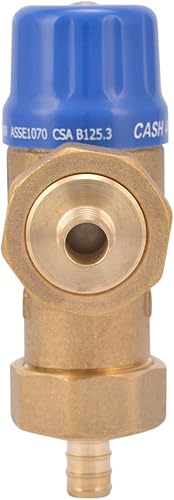 Miniatura 2 de Cash Acme Válvula mezcladora termostática de crimpado HG110 de 12 pulgada con conexiones de púas y controles integrales, accesorio de plomería de