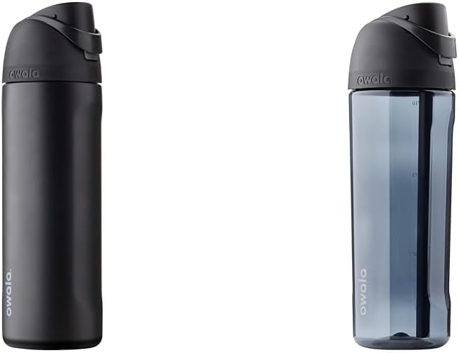 Owala FreeSip 24-oz Insulated Stainless Steel and 25-oz Tritan Plastic Water Bottles with Straw and Push-Button Lid